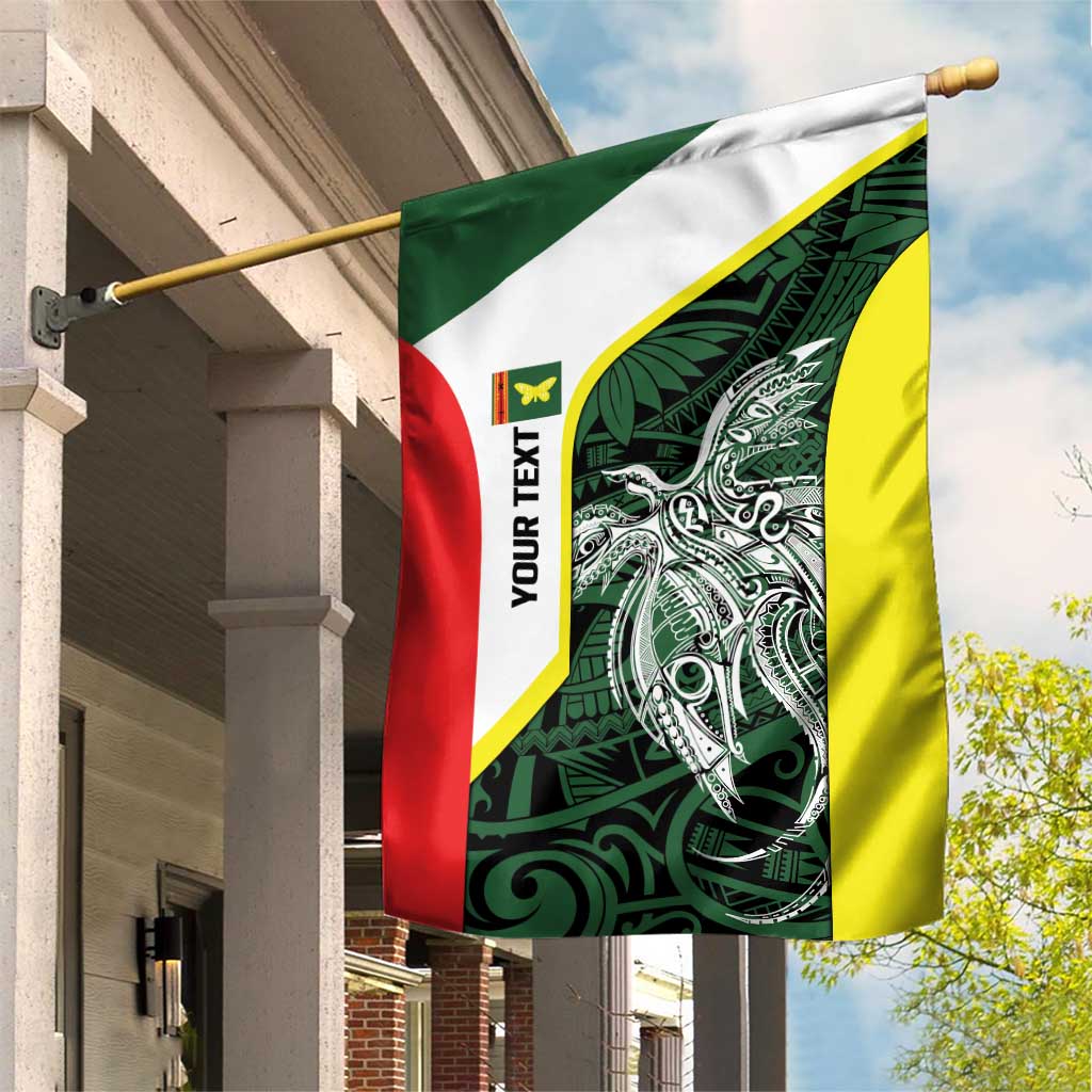Personalised PNG Oro Province Garden Flag Bird of Paradise Tattoo Flag Motif LT9 House Flag Green - Polynesian Pride