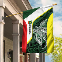 Personalised PNG Oro Province Garden Flag Bird of Paradise Tattoo Flag Motif LT9 House Flag Green - Polynesian Pride