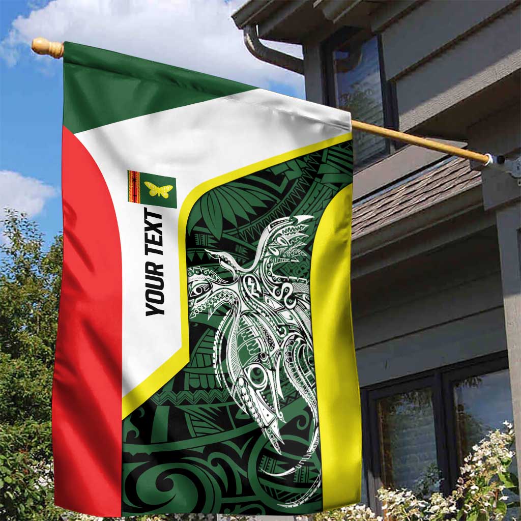 Personalised PNG Oro Province Garden Flag Bird of Paradise Tattoo Flag Motif LT9 - Polynesian Pride