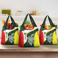Personalised PNG Oro Province Grocery Bag Bird of Paradise Tattoo Flag Motif LT9 3-pack One Size Green - Polynesian Pride