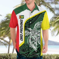 Personalised PNG Oro Province Hawaiian Shirt Bird of Paradise Tattoo Flag Motif LT9 - Polynesian Pride