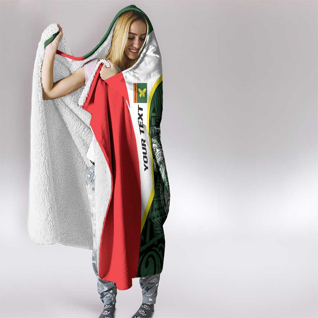 Personalised PNG Oro Province Hooded Blanket Bird of Paradise Tattoo Flag Motif LT9 - Polynesian Pride