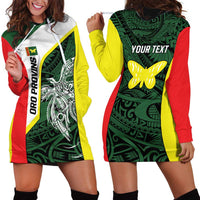 Personalised PNG Oro Province Hoodie Dress Bird of Paradise Tattoo Flag Motif LT9 - Polynesian Pride
