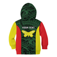 Personalised PNG Oro Province Kid Hoodie Bird of Paradise Tattoo Flag Motif LT9 - Polynesian Pride