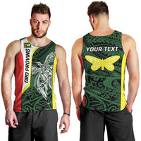 Personalised PNG Oro Province Men Tank Top Bird of Paradise Tattoo Flag Motif LT9 - Polynesian Pride