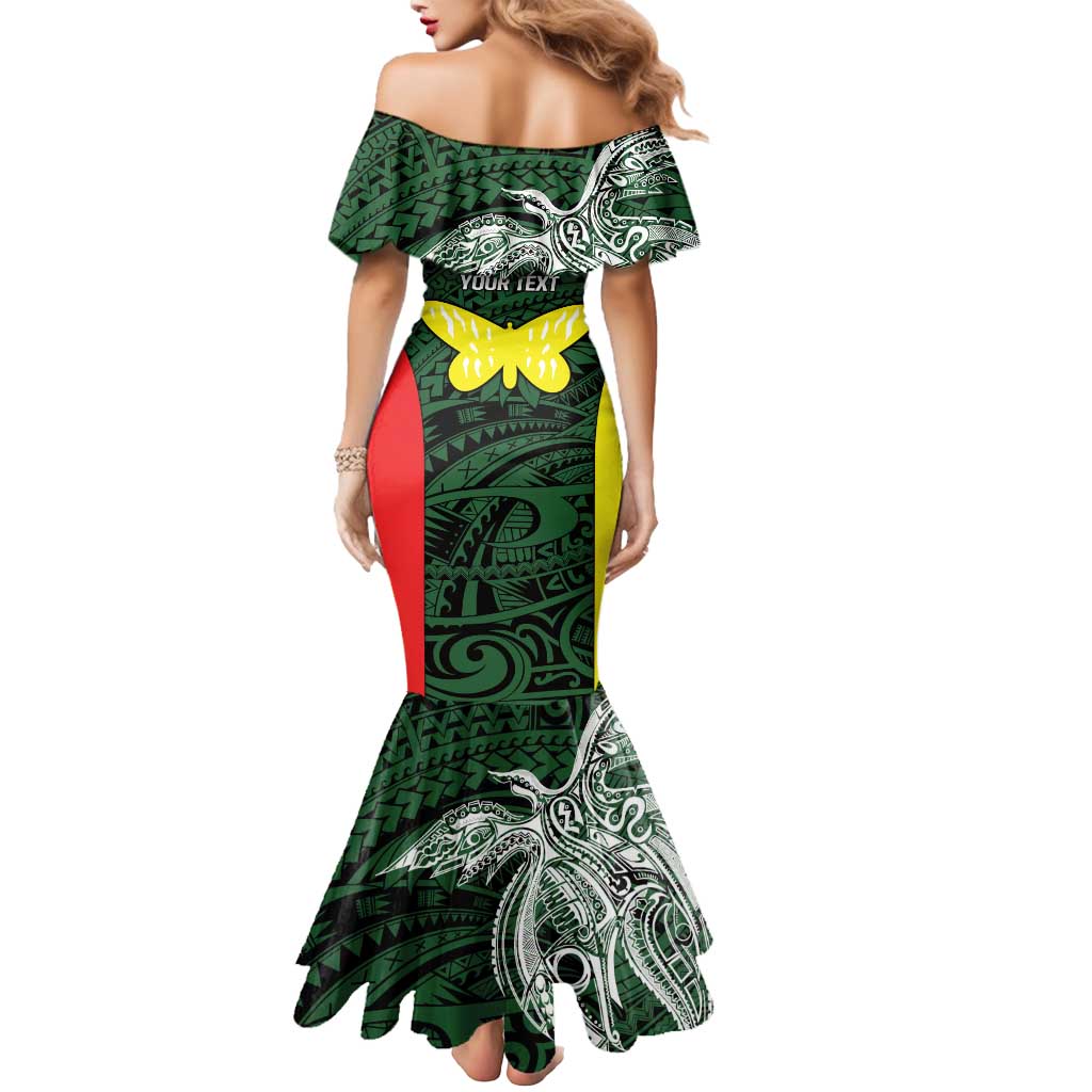 Personalised PNG Oro Province Mermaid Dress Bird of Paradise Tattoo Flag Motif LT9 - Polynesian Pride
