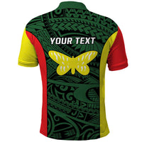 Personalised PNG Oro Province Polo Shirt Bird of Paradise Tattoo Flag Motif LT9 - Polynesian Pride