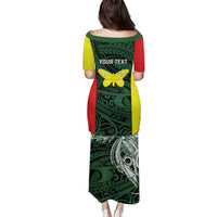 Personalised PNG Oro Province Puletasi Bird of Paradise Tattoo Flag Motif LT9 - Polynesian Pride