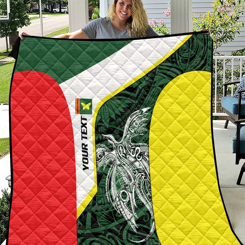 Personalised PNG Oro Province Quilt Bird of Paradise Tattoo Flag Motif LT9 Green - Polynesian Pride