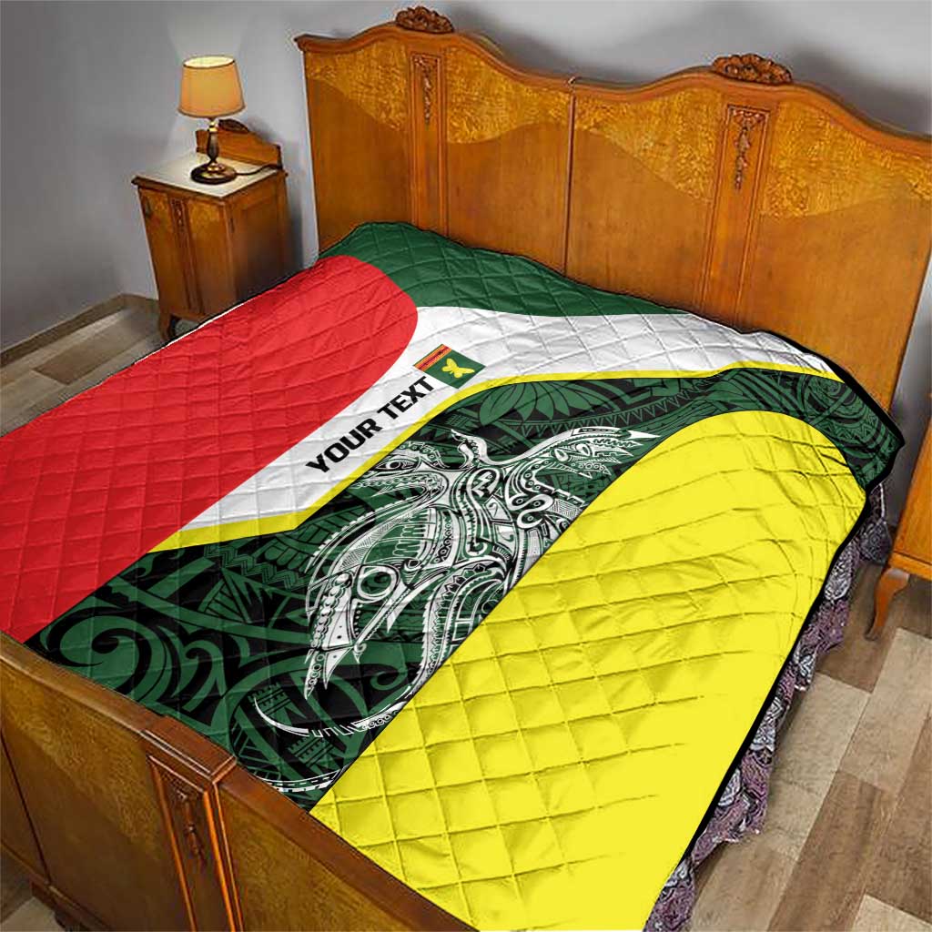 Personalised PNG Oro Province Quilt Bird of Paradise Tattoo Flag Motif LT9 - Polynesian Pride