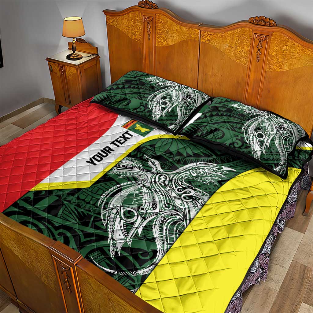 Personalised PNG Oro Province Quilt Bed Set Bird of Paradise Tattoo Flag Motif LT9 - Polynesian Pride