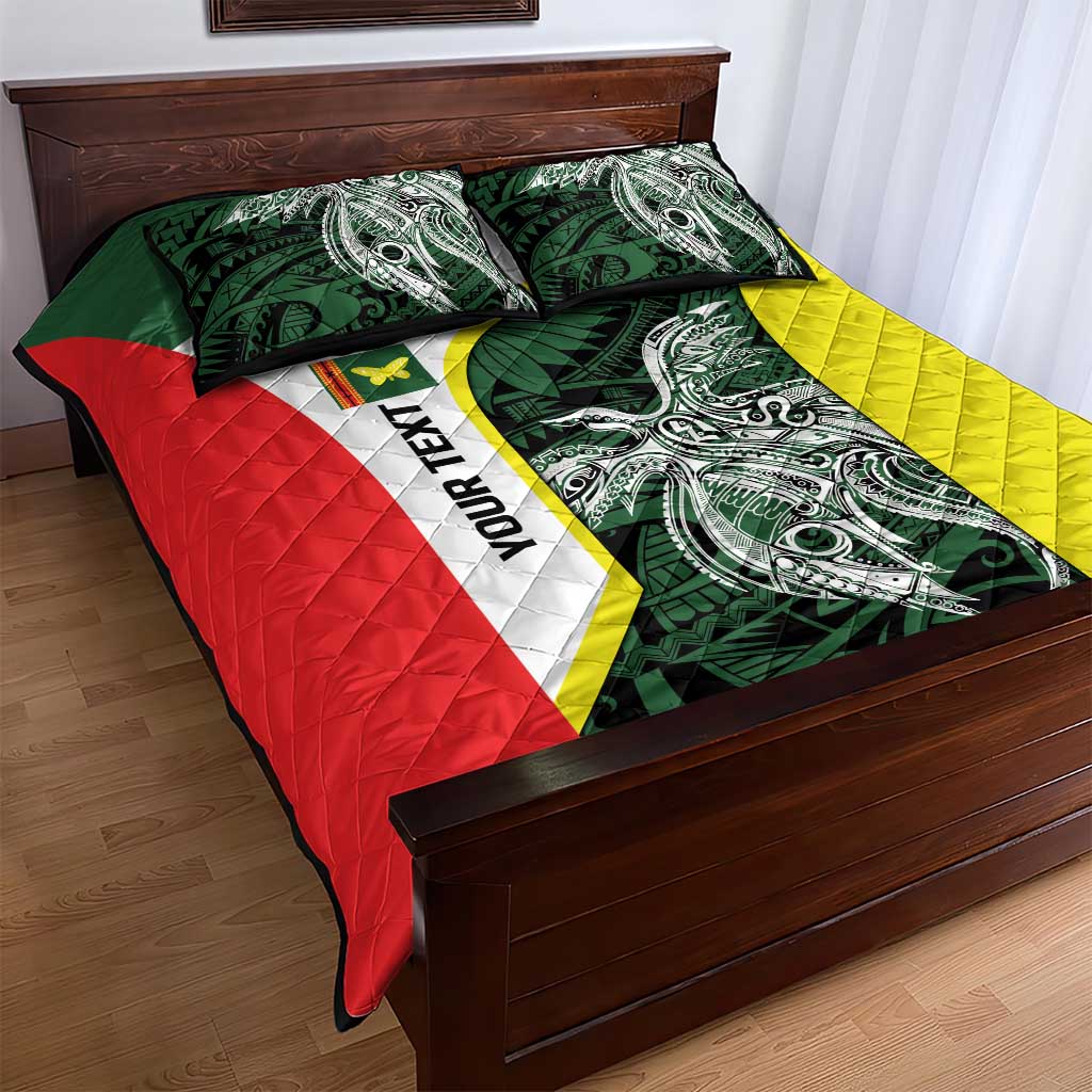 Personalised PNG Oro Province Quilt Bed Set Bird of Paradise Tattoo Flag Motif LT9 - Polynesian Pride