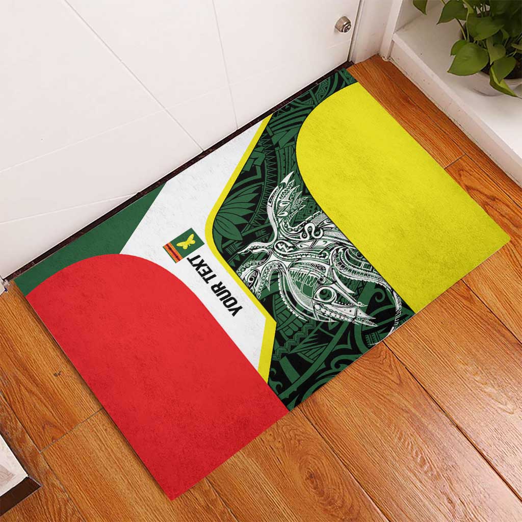 Personalised PNG Oro Province Rubber Doormat Bird of Paradise Tattoo Flag Motif LT9 - Polynesian Pride