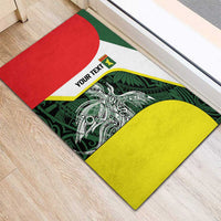 Personalised PNG Oro Province Rubber Doormat Bird of Paradise Tattoo Flag Motif LT9 - Polynesian Pride
