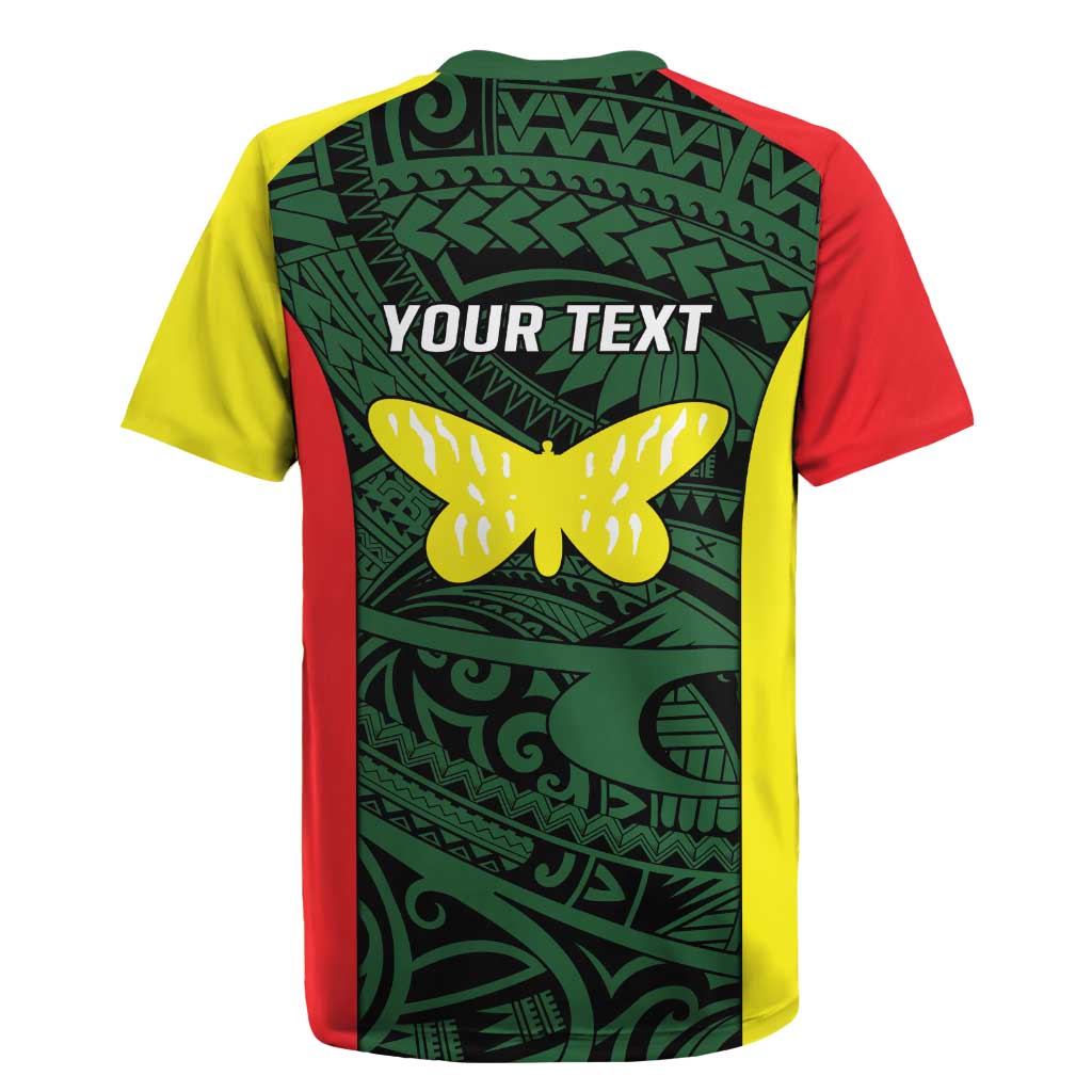 Personalised PNG Oro Province Rugby Jersey Bird of Paradise Tattoo Flag Motif LT9 - Polynesian Pride
