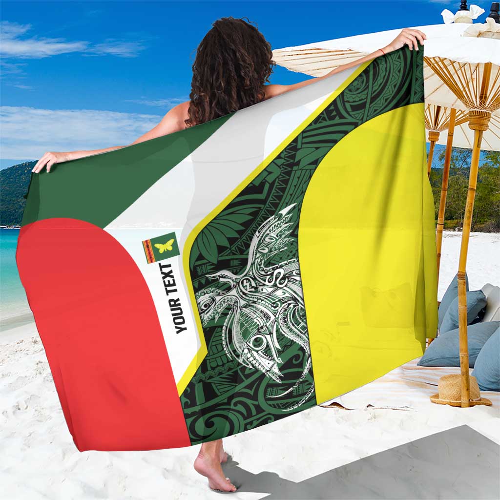 Personalised PNG Oro Province Sarong Bird of Paradise Tattoo Flag Motif LT9 One Size 44 x 66 inches Green - Polynesian Pride