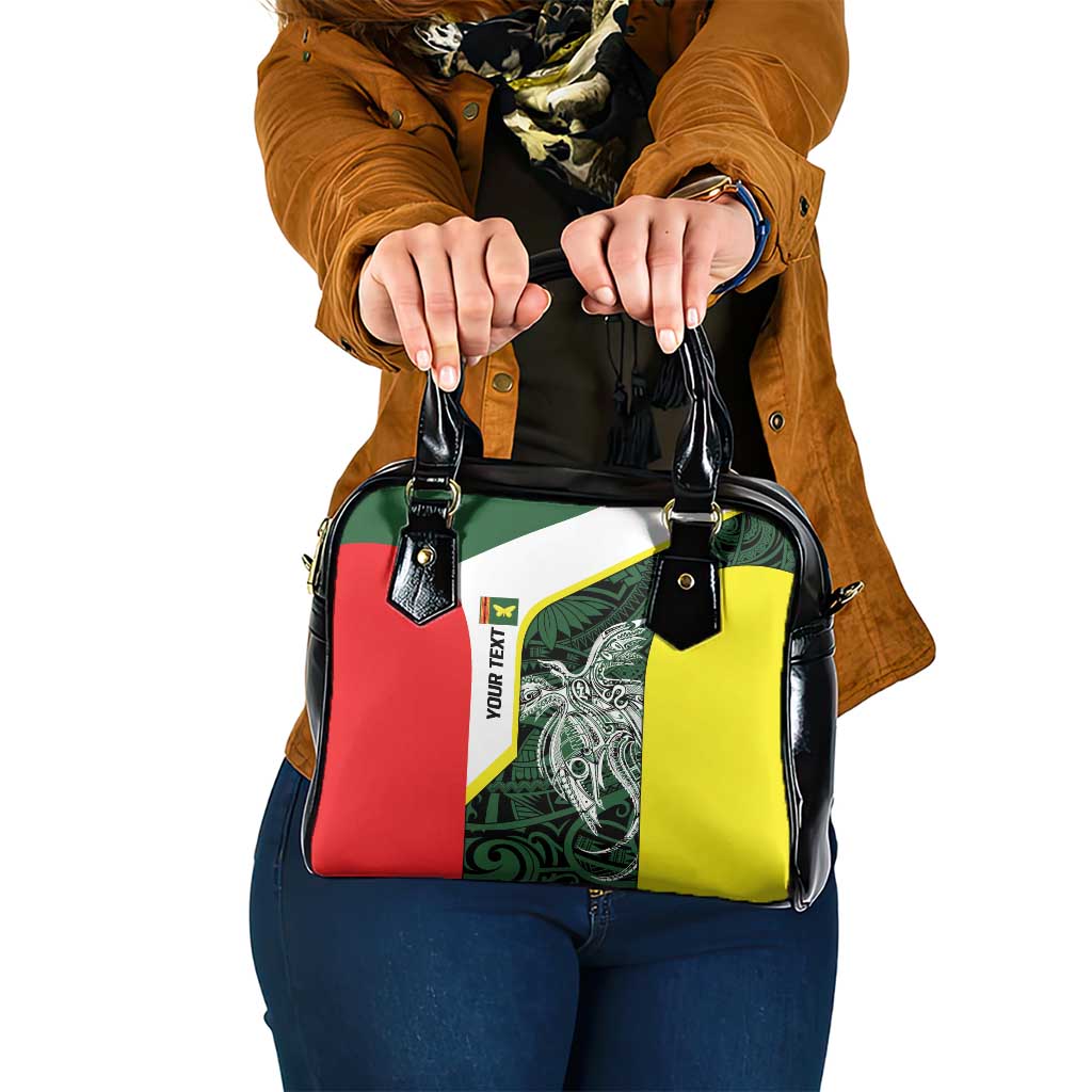 Personalised PNG Oro Province Shoulder Handbag Bird of Paradise Tattoo Flag Motif LT9 One Size Green - Polynesian Pride