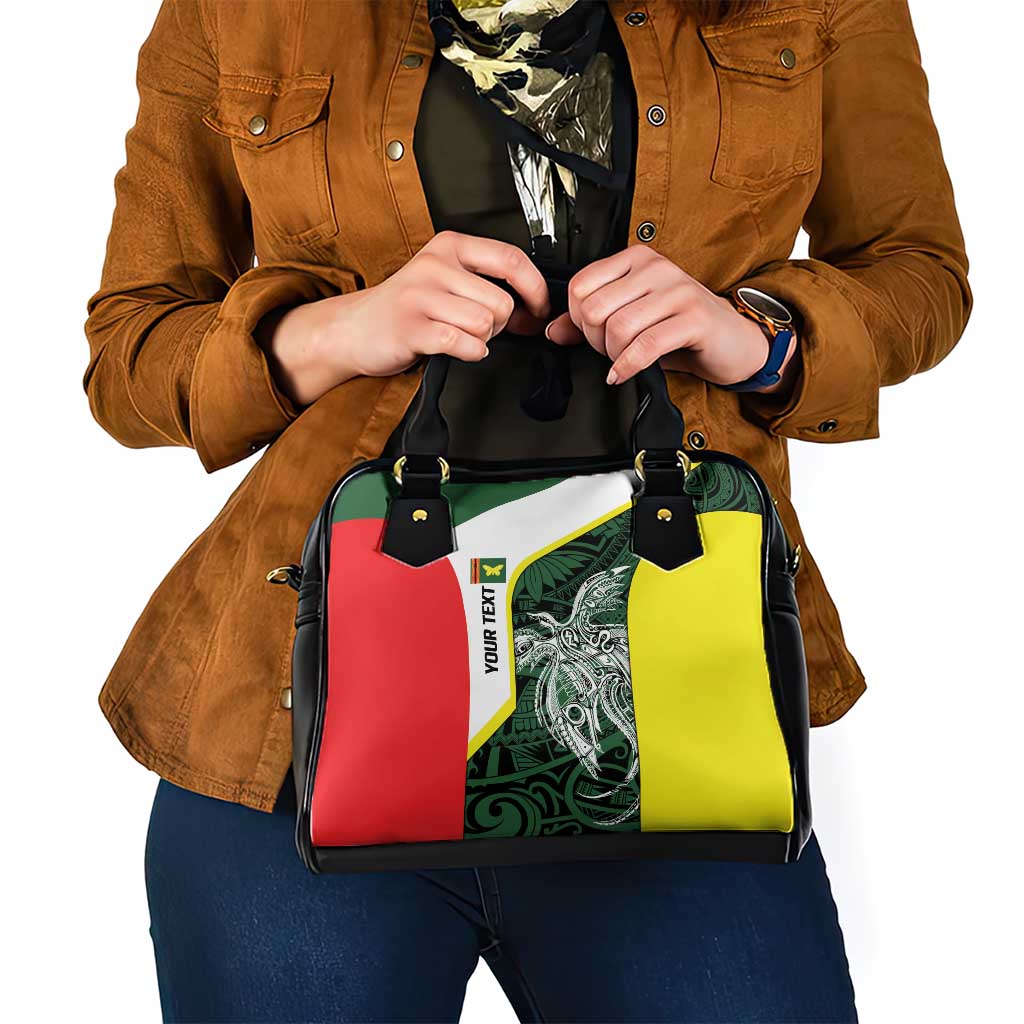 Personalised PNG Oro Province Shoulder Handbag Bird of Paradise Tattoo Flag Motif LT9 - Polynesian Pride