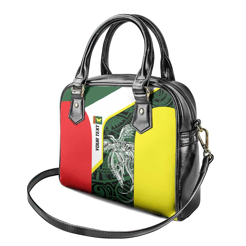 Personalised PNG Oro Province Shoulder Handbag Bird of Paradise Tattoo Flag Motif LT9 - Polynesian Pride