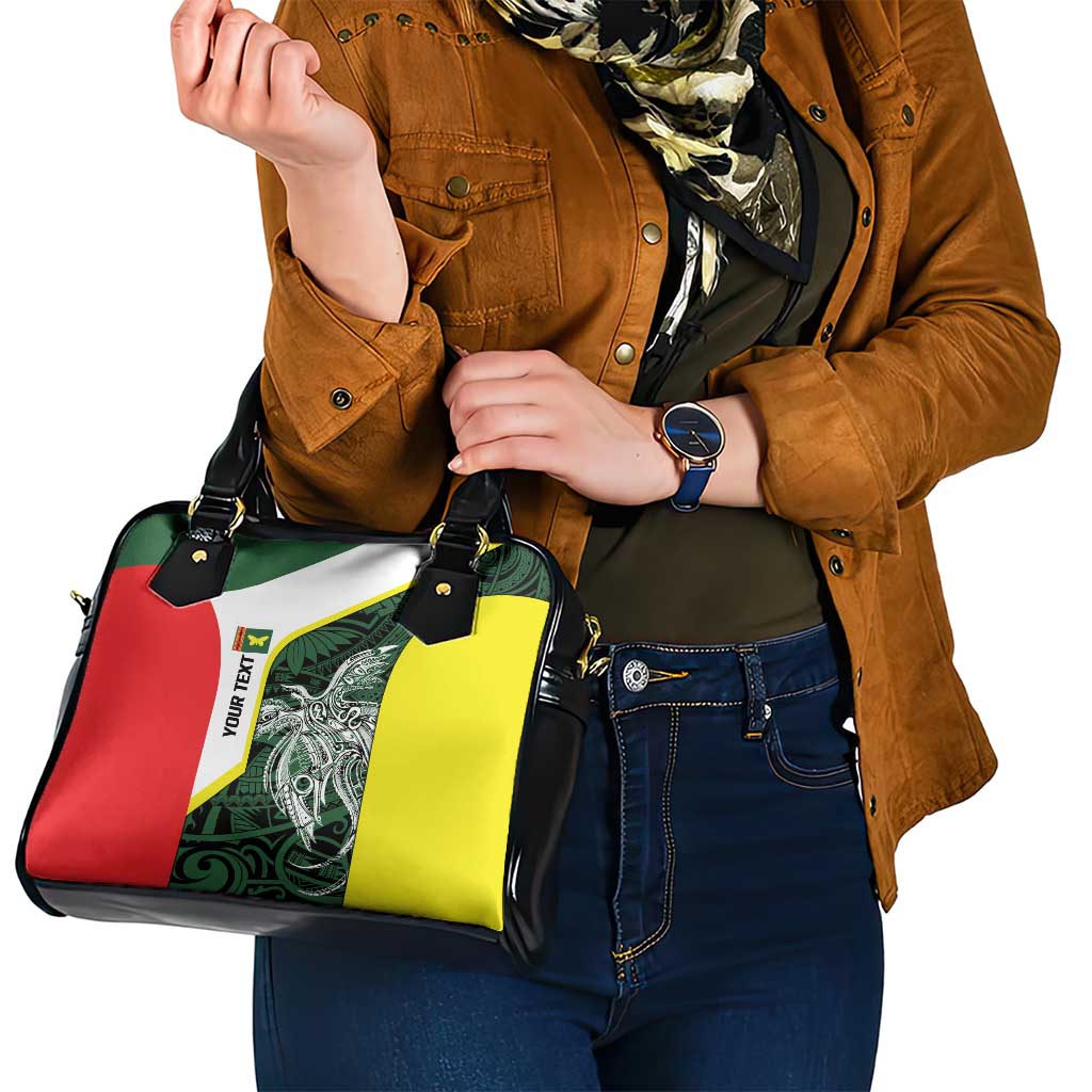 Personalised PNG Oro Province Shoulder Handbag Bird of Paradise Tattoo Flag Motif LT9 - Polynesian Pride