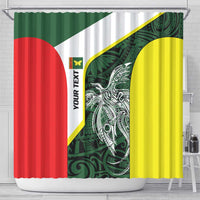 Personalised PNG Oro Province Shower Curtain Bird of Paradise Tattoo Flag Motif LT9 - Polynesian Pride