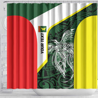 Personalised PNG Oro Province Shower Curtain Bird of Paradise Tattoo Flag Motif LT9 - Polynesian Pride