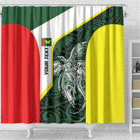 Personalised PNG Oro Province Shower Curtain Bird of Paradise Tattoo Flag Motif LT9 - Polynesian Pride