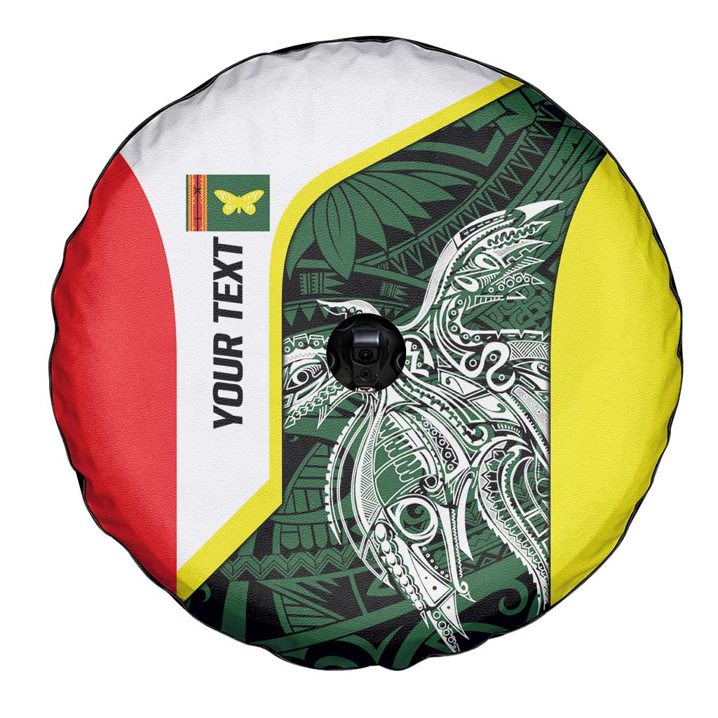 Personalised PNG Oro Province Spare Tire Cover Bird of Paradise Tattoo Flag Motif LT9 - Polynesian Pride