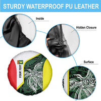 Personalised PNG Oro Province Spare Tire Cover Bird of Paradise Tattoo Flag Motif LT9 - Polynesian Pride