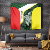 Personalised PNG Oro Province Tapestry Bird of Paradise Tattoo Flag Motif LT9 Green - Polynesian Pride