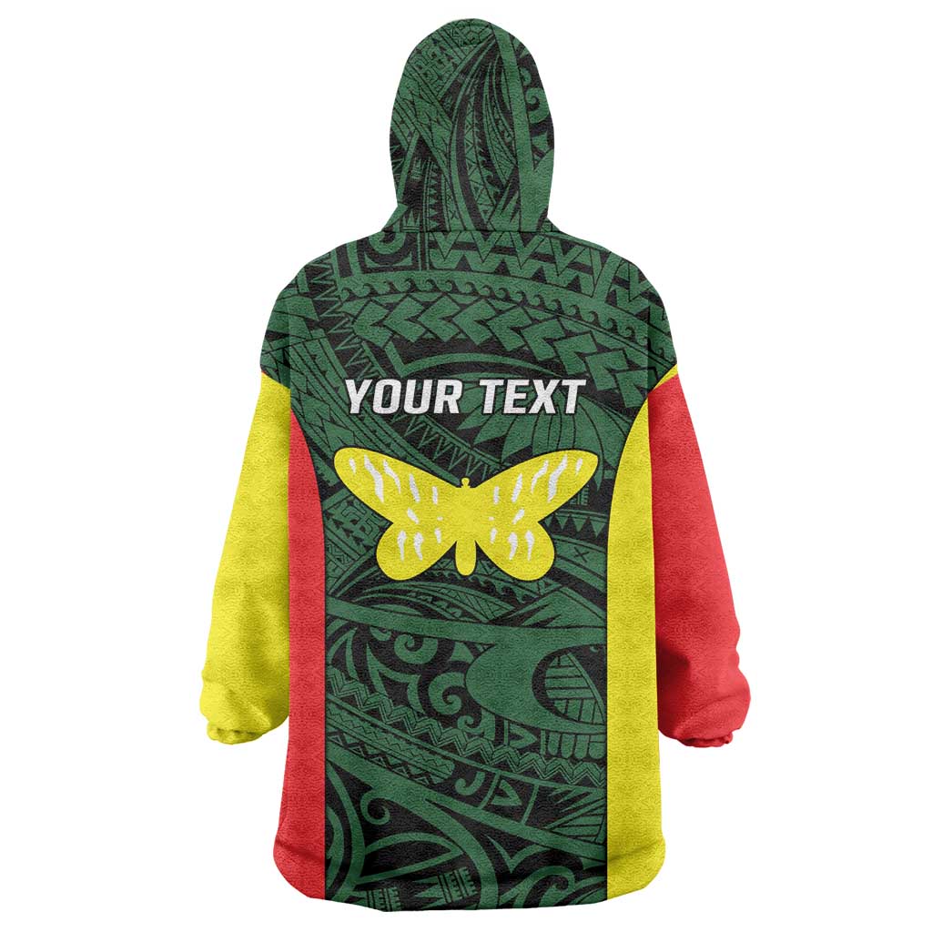 Personalised PNG Oro Province Wearable Blanket Hoodie Bird of Paradise Tattoo Flag Motif LT9 - Polynesian Pride