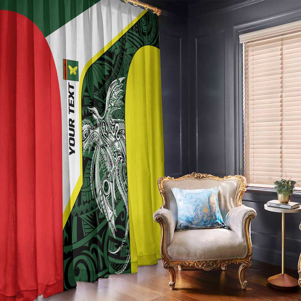Personalised PNG Oro Province Window Curtain Bird of Paradise Tattoo Flag Motif LT9 - Polynesian Pride
