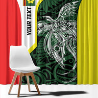 Personalised PNG Oro Province Window Curtain Bird of Paradise Tattoo Flag Motif LT9 - Polynesian Pride