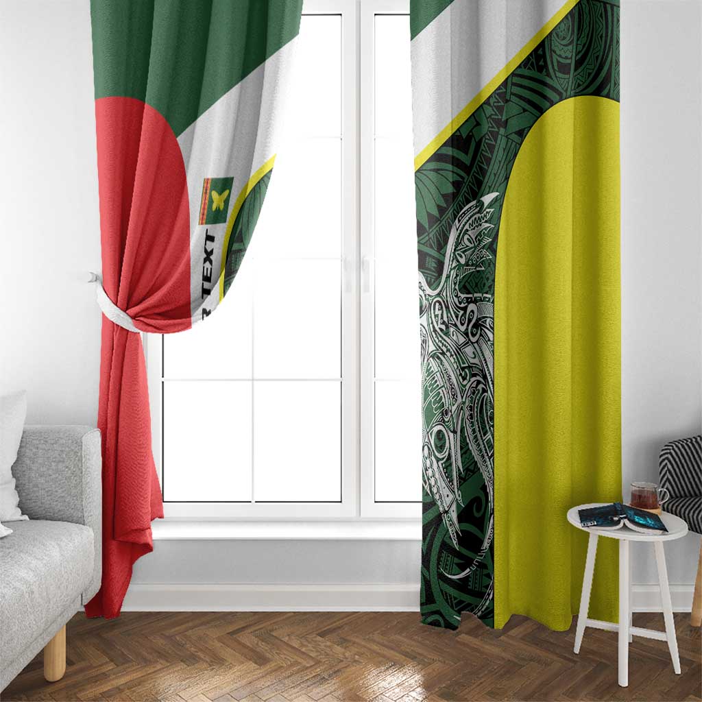 Personalised PNG Oro Province Window Curtain Bird of Paradise Tattoo Flag Motif LT9 - Polynesian Pride
