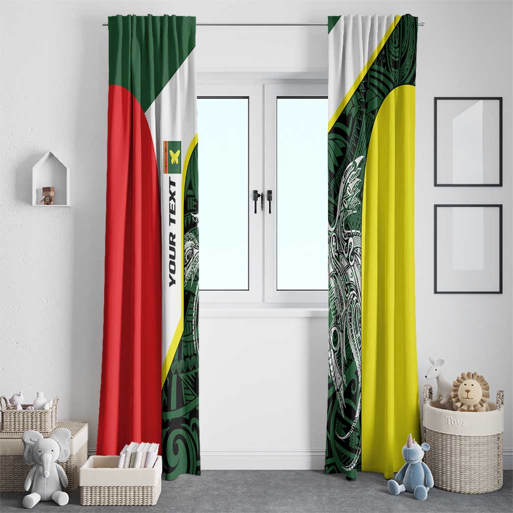 Personalised PNG Oro Province Window Curtain Bird of Paradise Tattoo Flag Motif LT9 - Polynesian Pride