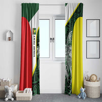 Personalised PNG Oro Province Window Curtain Bird of Paradise Tattoo Flag Motif LT9 - Polynesian Pride
