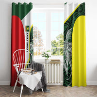 Personalised PNG Oro Province Window Curtain Bird of Paradise Tattoo Flag Motif LT9 - Polynesian Pride