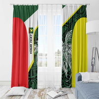 Personalised PNG Oro Province Window Curtain Bird of Paradise Tattoo Flag Motif LT9 - Polynesian Pride