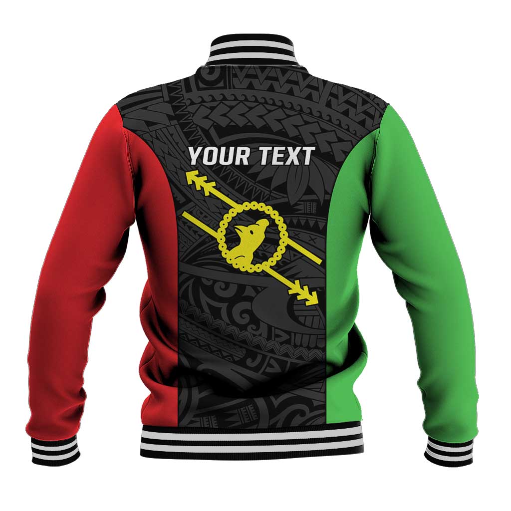 Personalised PNG Southern Highlands Province Baseball Jacket Bird of Paradise Tattoo Flag Motif LT9 - Polynesian Pride