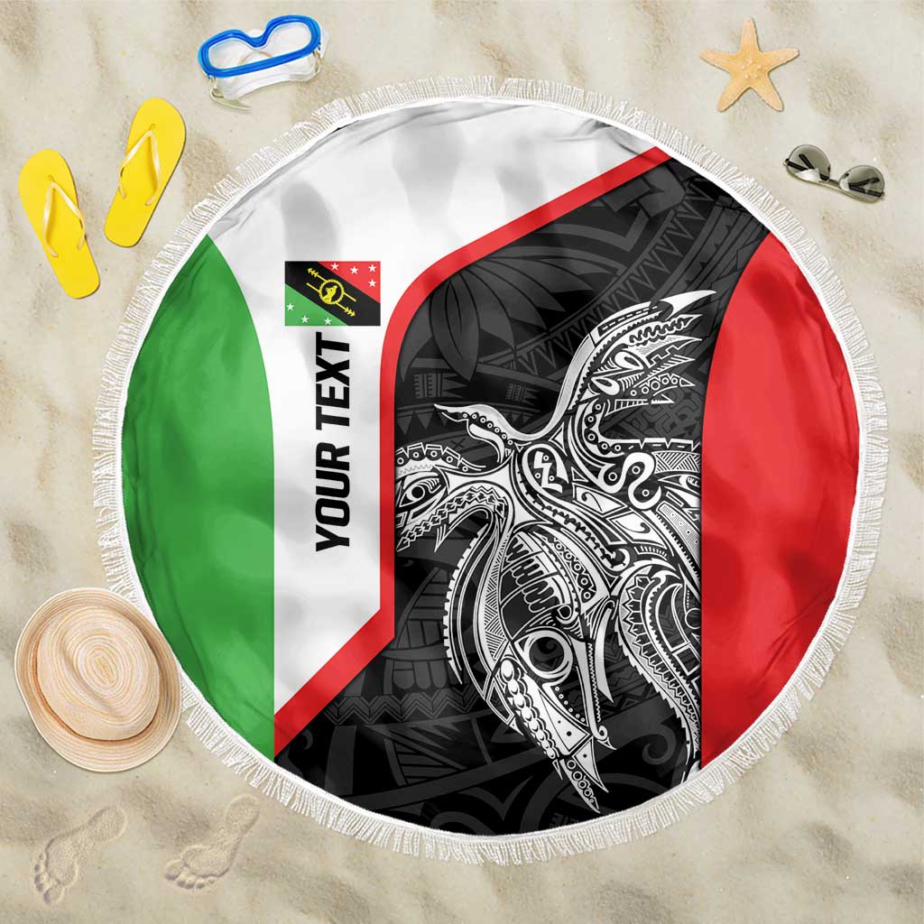 Personalised PNG Southern Highlands Province Beach Blanket Bird of Paradise Tattoo Flag Motif LT9 One Size 150cm Red - Polynesian Pride