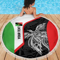 Personalised PNG Southern Highlands Province Beach Blanket Bird of Paradise Tattoo Flag Motif LT9 - Polynesian Pride