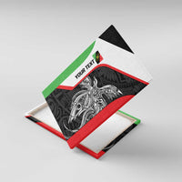 Personalised PNG Southern Highlands Province Canvas Wall Art Bird of Paradise Tattoo Flag Motif LT9 With Frame Red - Polynesian Pride