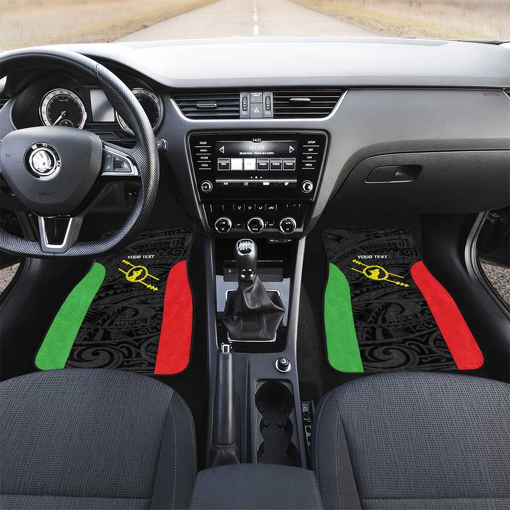 Personalised PNG Southern Highlands Province Car Mats Bird of Paradise Tattoo Flag Motif LT9 Set 2pcs - Front Red - Polynesian Pride