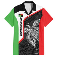 Personalised PNG Southern Highlands Province Family Matching Off Shoulder Maxi Dress and Hawaiian Shirt Bird of Paradise Tattoo Flag Motif LT9 Dad's Shirt - Short Sleeve Red - Polynesian Pride