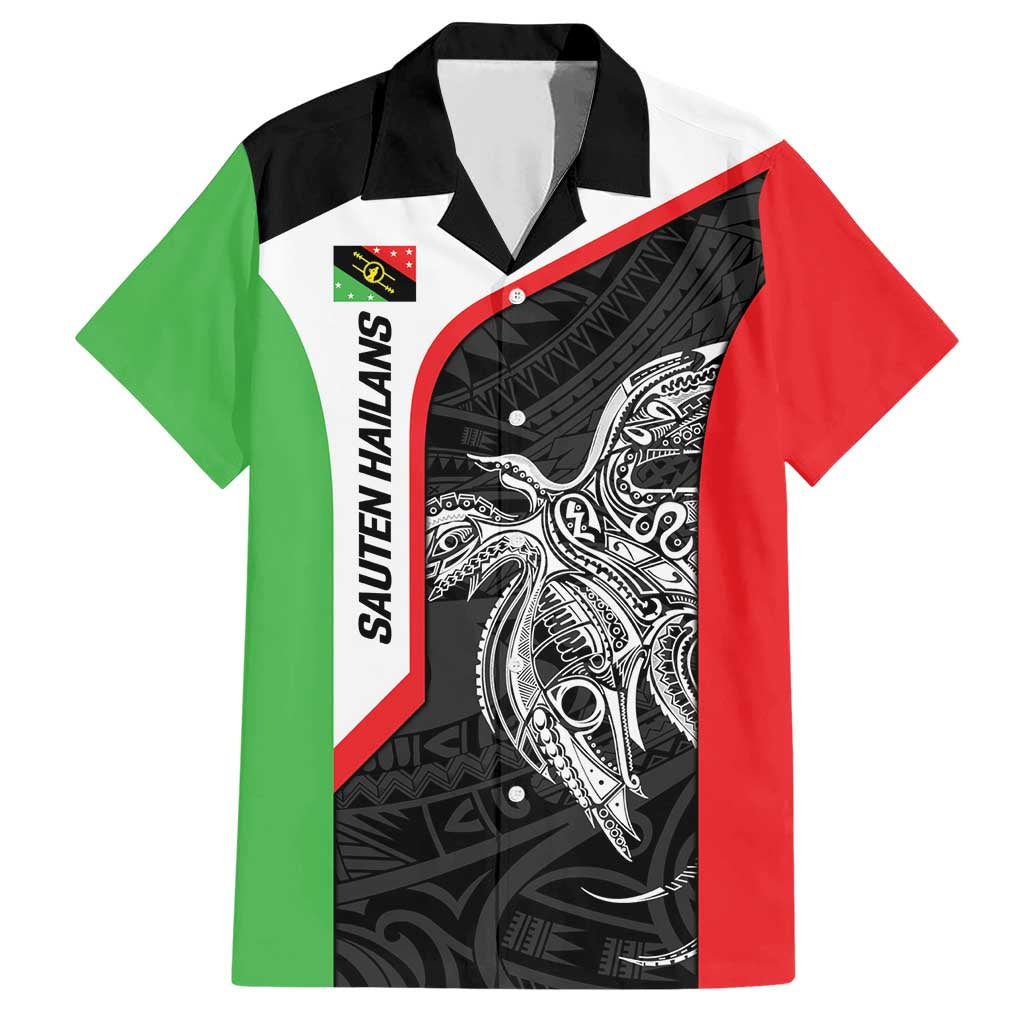 Personalised PNG Southern Highlands Province Family Matching Short Sleeve Bodycon Dress and Hawaiian Shirt Bird of Paradise Tattoo Flag Motif LT9 Dad's Shirt - Short Sleeve Red - Polynesian Pride
