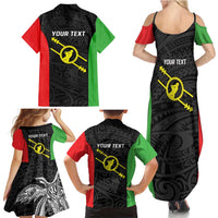 Personalised PNG Southern Highlands Province Family Matching Summer Maxi Dress and Hawaiian Shirt Bird of Paradise Tattoo Flag Motif LT9 - Polynesian Pride