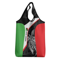 Personalised PNG Southern Highlands Province Grocery Bag Bird of Paradise Tattoo Flag Motif LT9 - Polynesian Pride