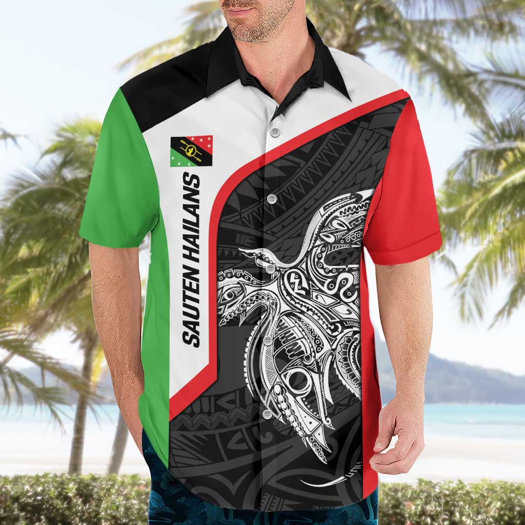 Personalised PNG Southern Highlands Province Hawaiian Shirt Bird of Paradise Tattoo Flag Motif LT9 - Polynesian Pride