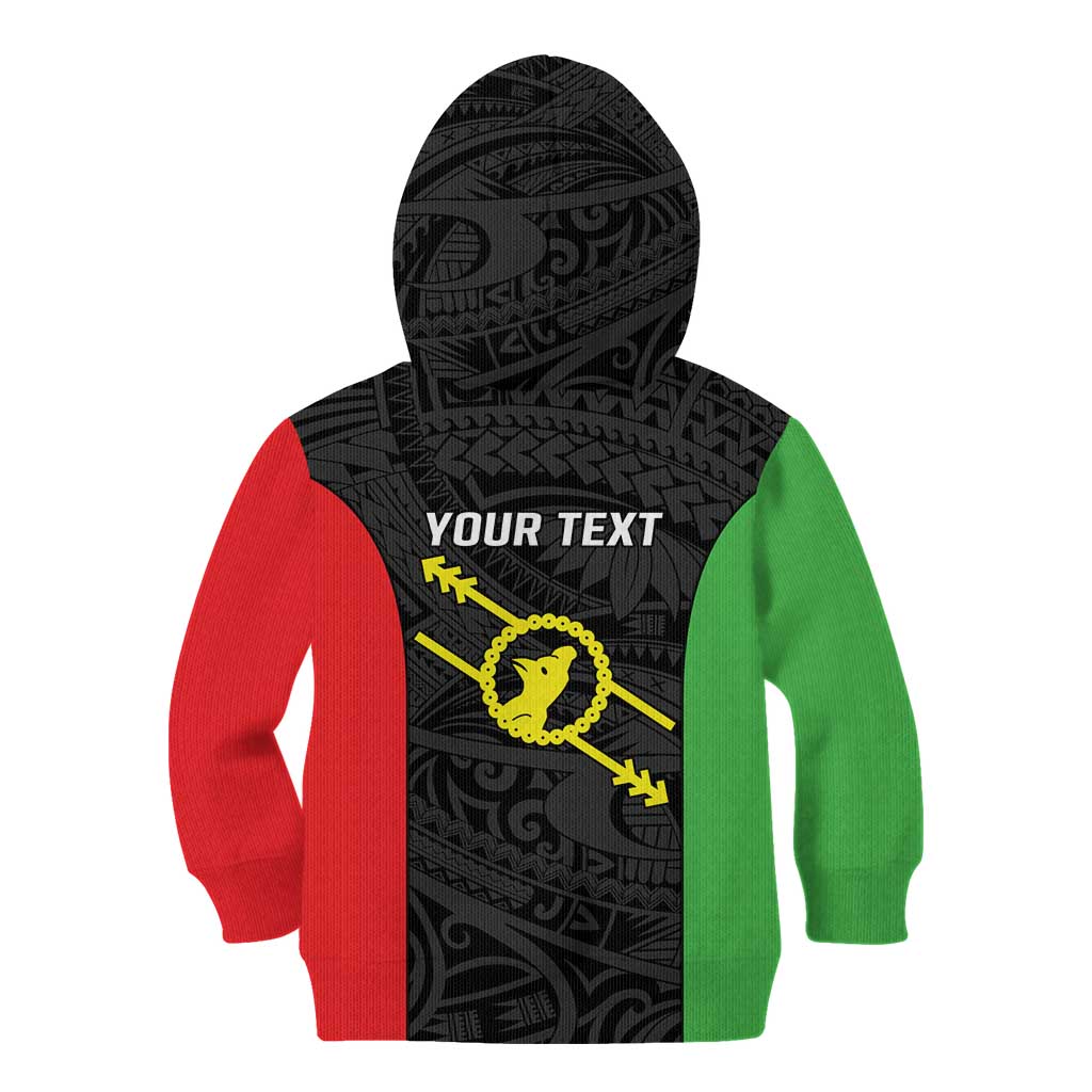 Personalised PNG Southern Highlands Province Kid Hoodie Bird of Paradise Tattoo Flag Motif LT9 - Polynesian Pride