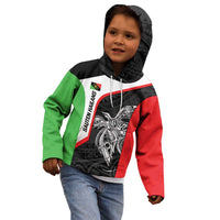 Personalised PNG Southern Highlands Province Kid Hoodie Bird of Paradise Tattoo Flag Motif LT9 - Polynesian Pride